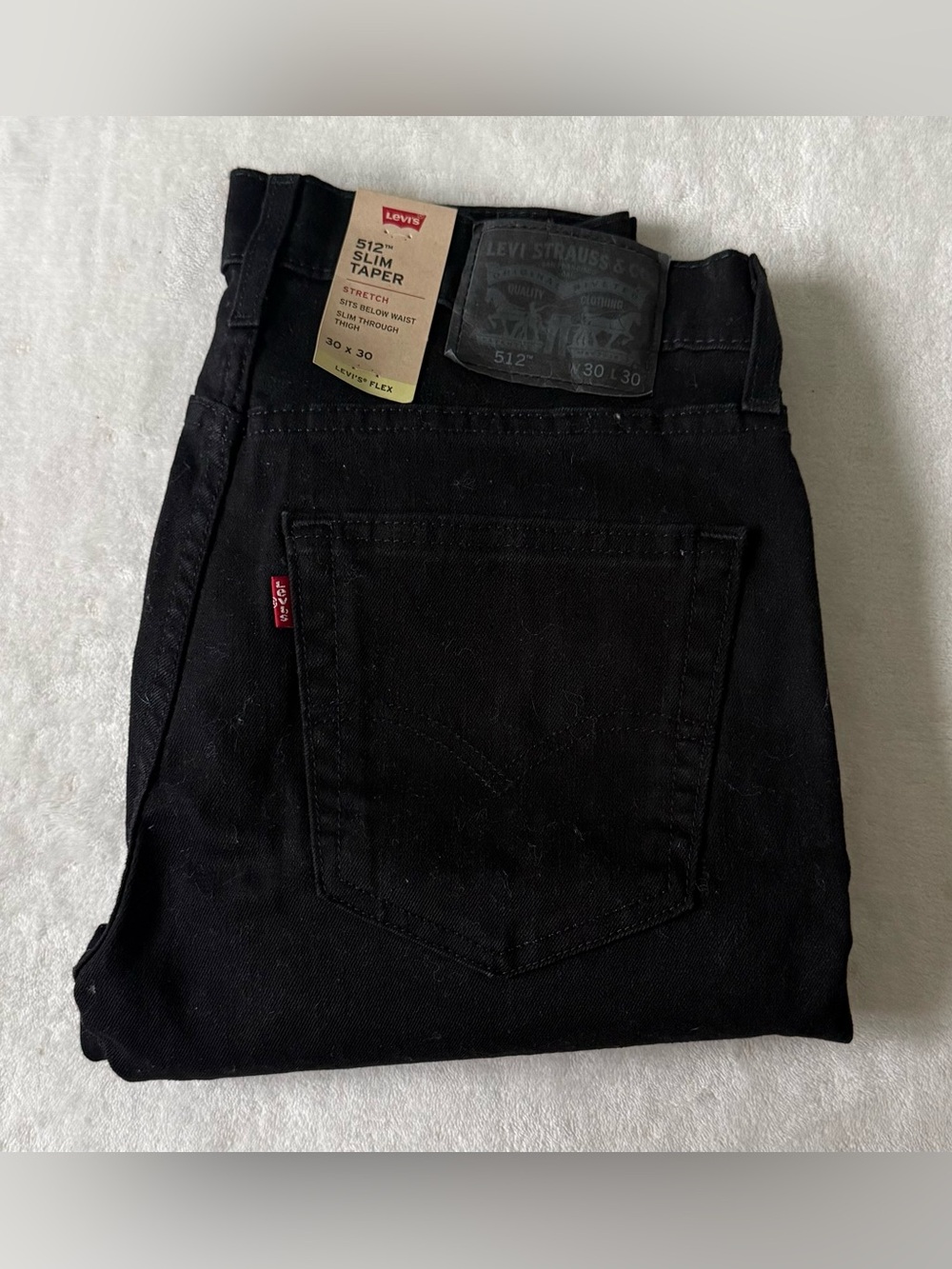 Levi's 512 Slim Taper Jeans Men’s 30x30 Black Stretch Levi’s Flex NWT
